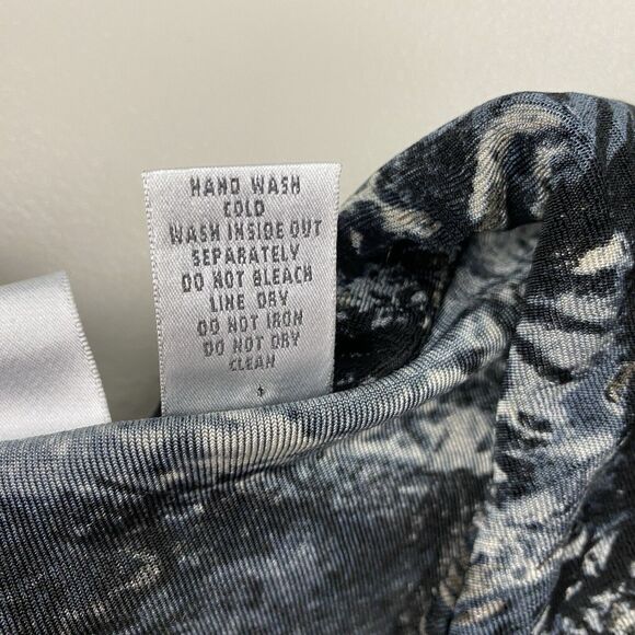 Chicos Travelers Shacket Top Size 1 Small Medium Blue Silver Metallic Paisley - Picture 11 of 12